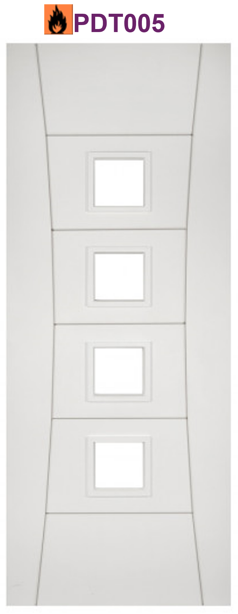 Pamplona white primed glazed interior door